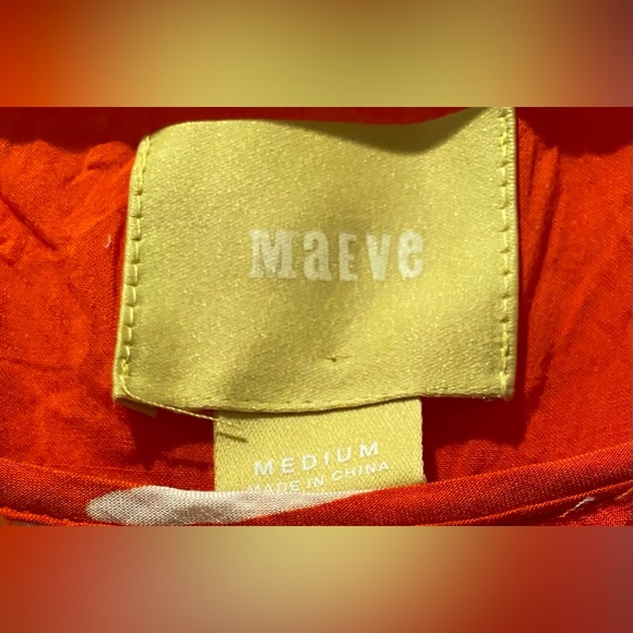 Anthropologie Maeve Indiga Mini Swing Dress in Tangerine and White Bird Print - Picture 4 of 7